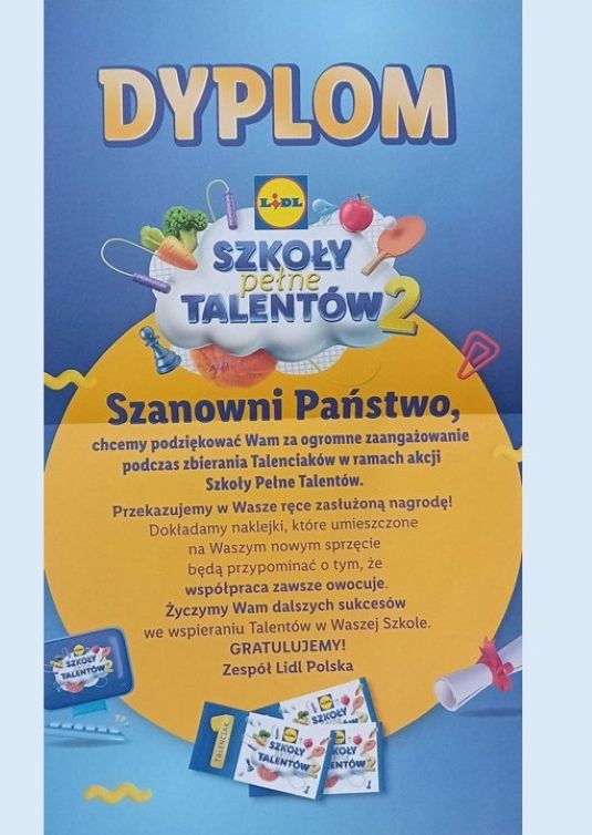 Dyplom Szkoły pełne talentów